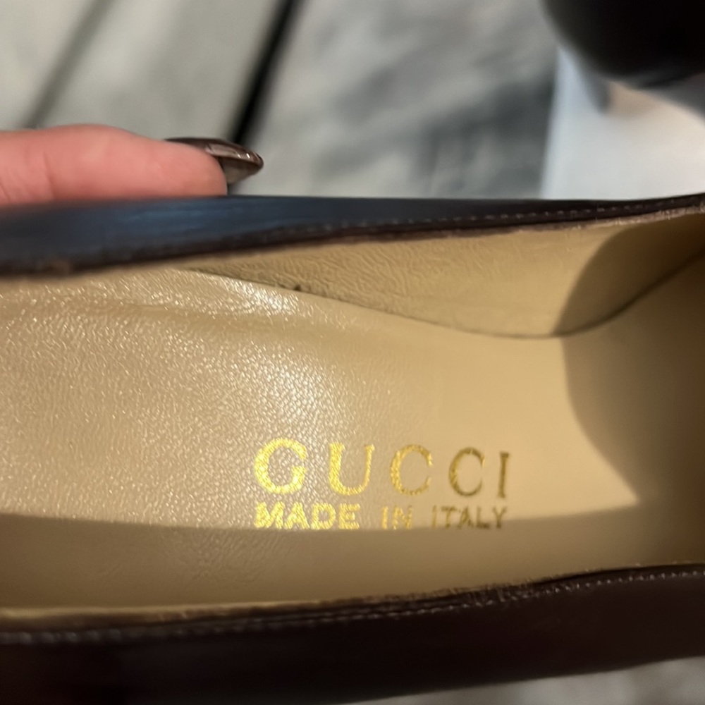 GUCCI vintage chocolate brown loafers with small pretty heel !!! - Picture 5 of 11